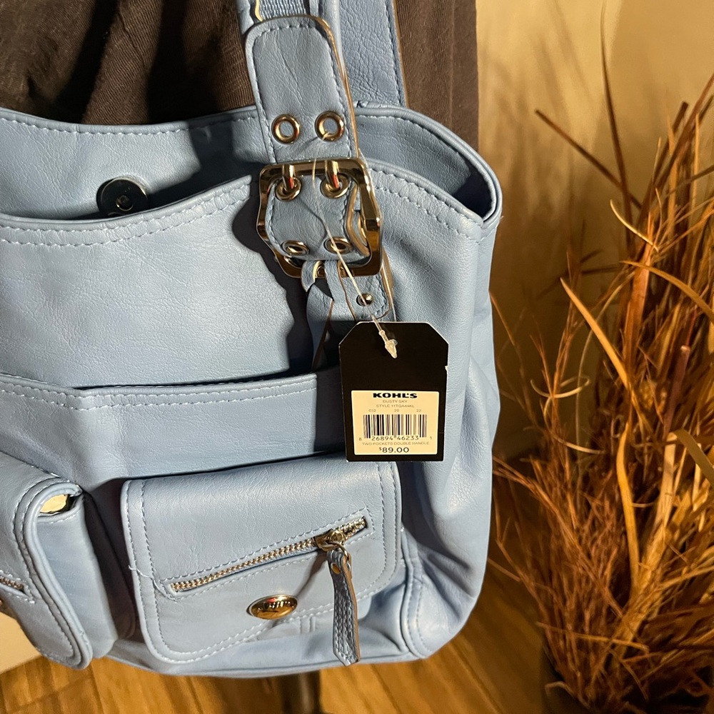 NWT women's Rossetti brand shoulder bag that is light blue in color - Picture 7 of 12